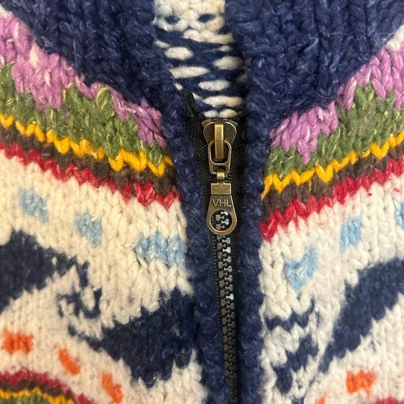 Invisible World vintage wool/cotton blend knit thick cardigan XL excellent cond - Picture 4 of 9